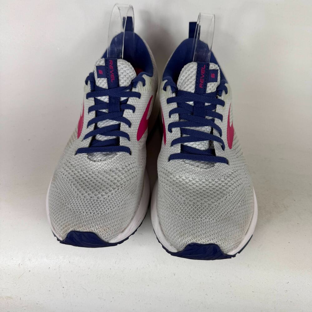 Brooks Revel 5 Athletic Shoes Women's 10 White Blue Low Top Running Sneakers - Picture 4 of 10